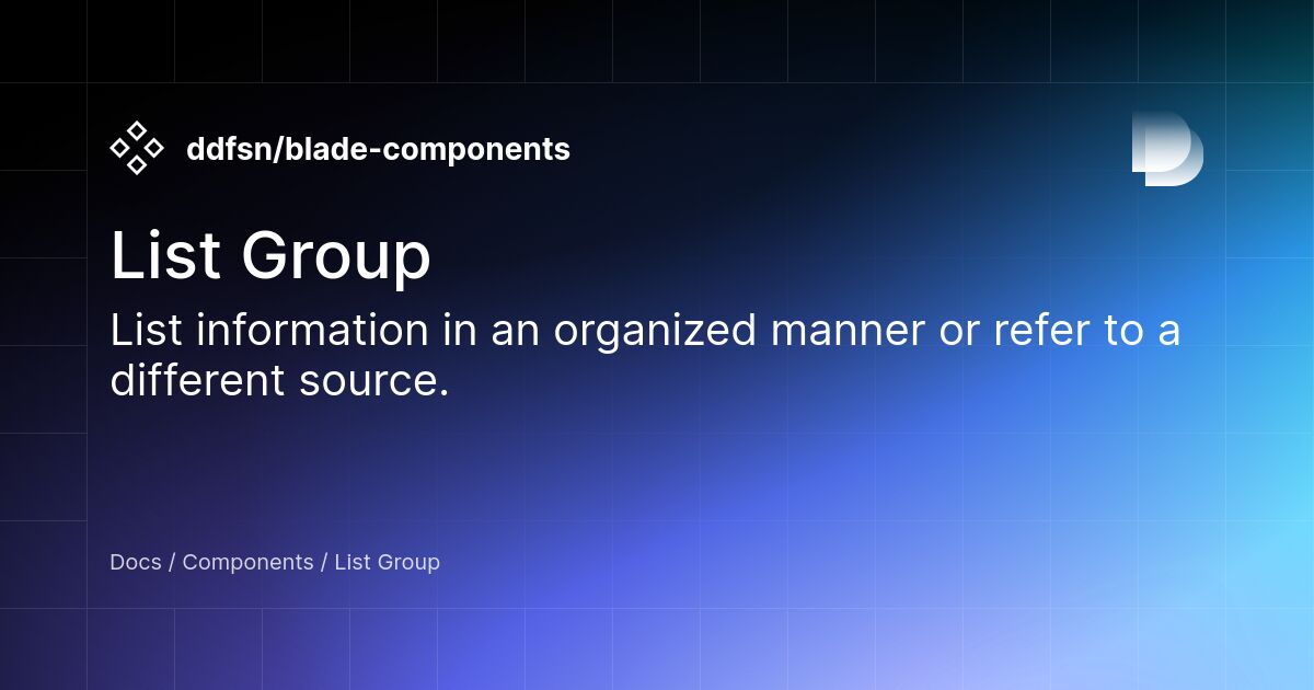 List Group - Blade Components
